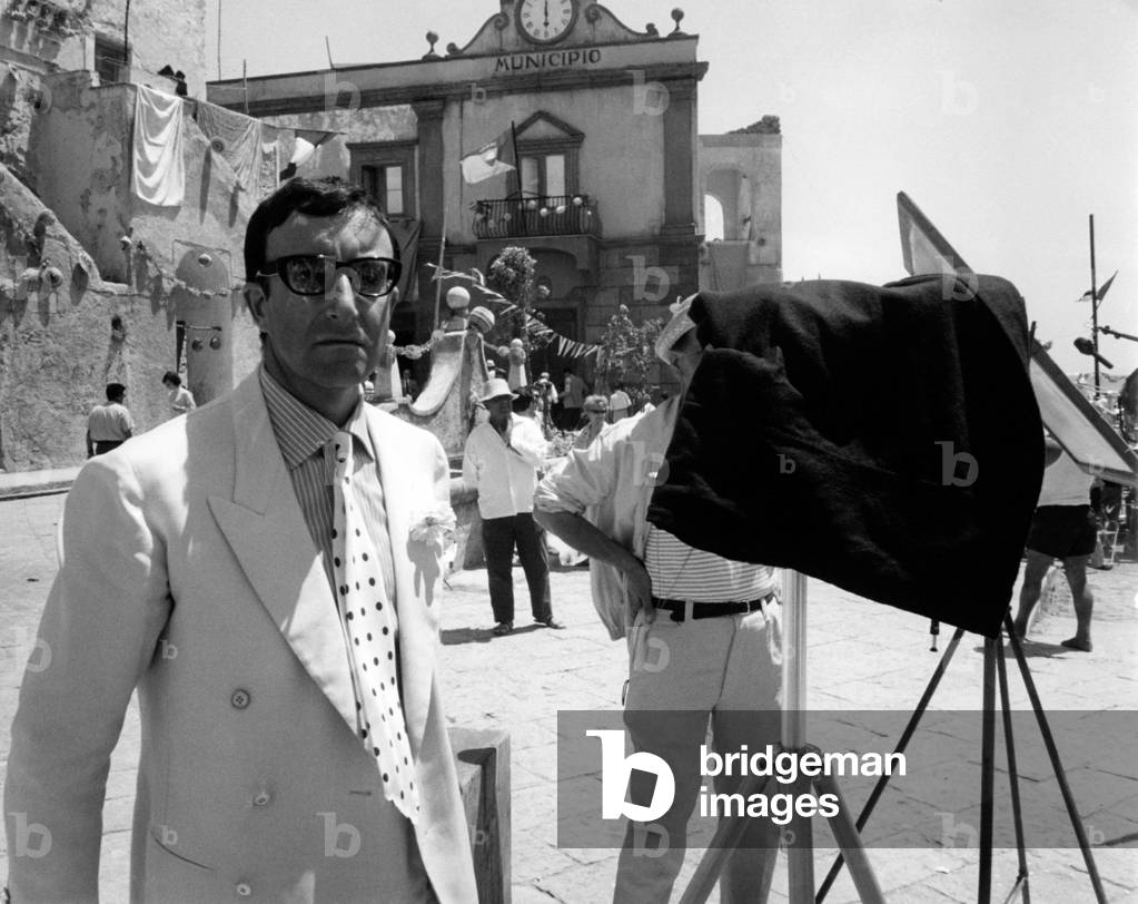 Peter Sellers in 'After the fox', 1966 (b/w photo)