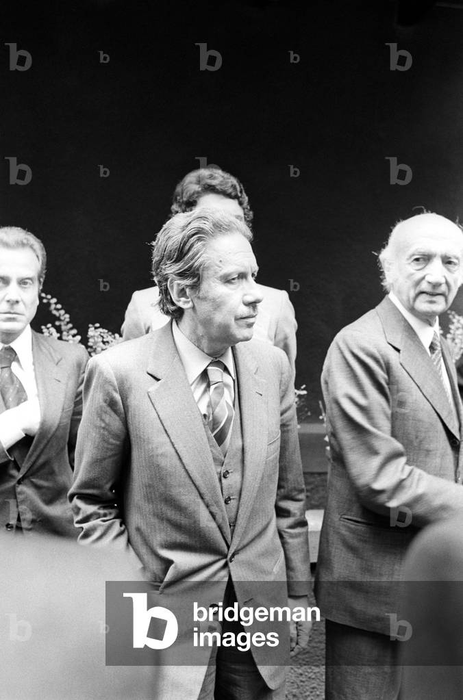 Gianni Letta and Flaminio Piccoli at the funeral of Walter Tobagi