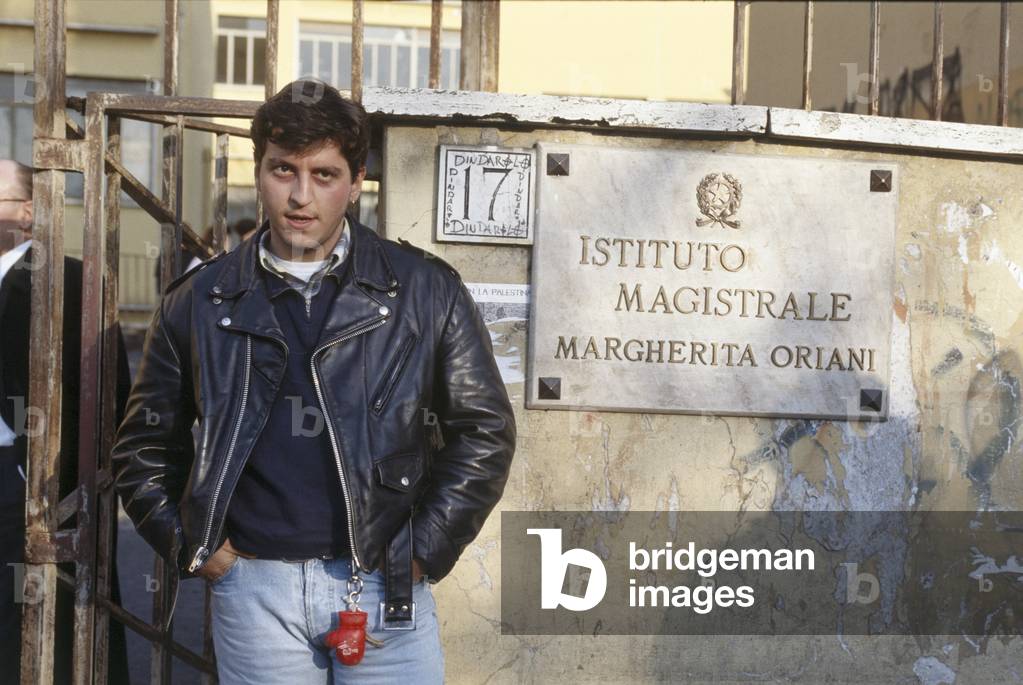 Ricky Memphis on the set of Pugni di rabbia