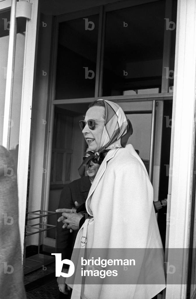 Marie José of Belgium at the hospital after the car crash by Vittorio Emanuele Prince of Naples, Italy