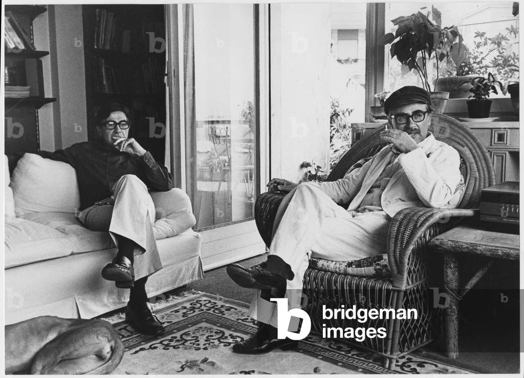 Paolo and Vittorio Taviani seated in a living-room