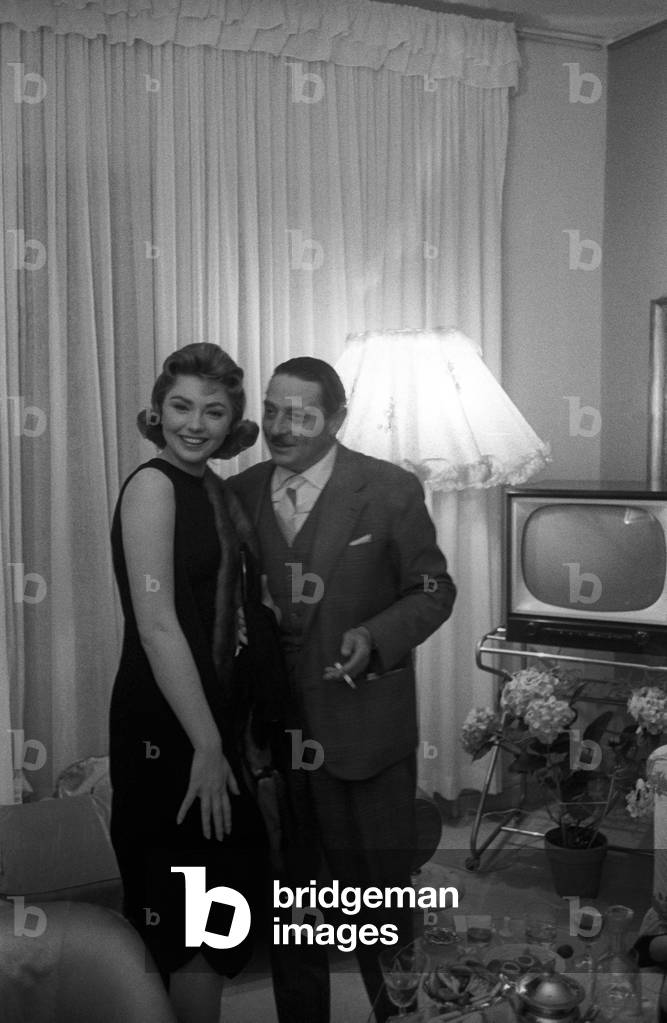 Alessandro Blasetti is joking with Sylva Koscina