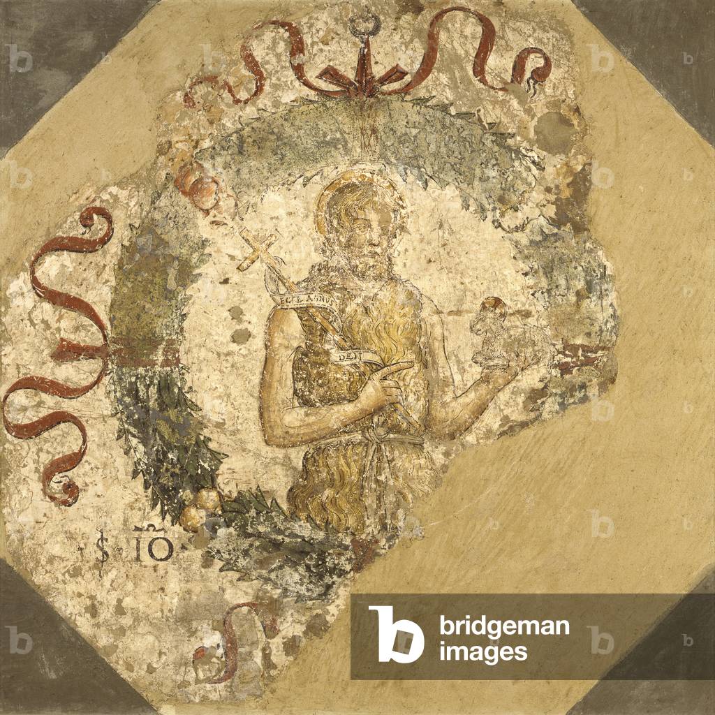 Saint John the Baptiste, by Unknown Artist, 11th Century, fresco