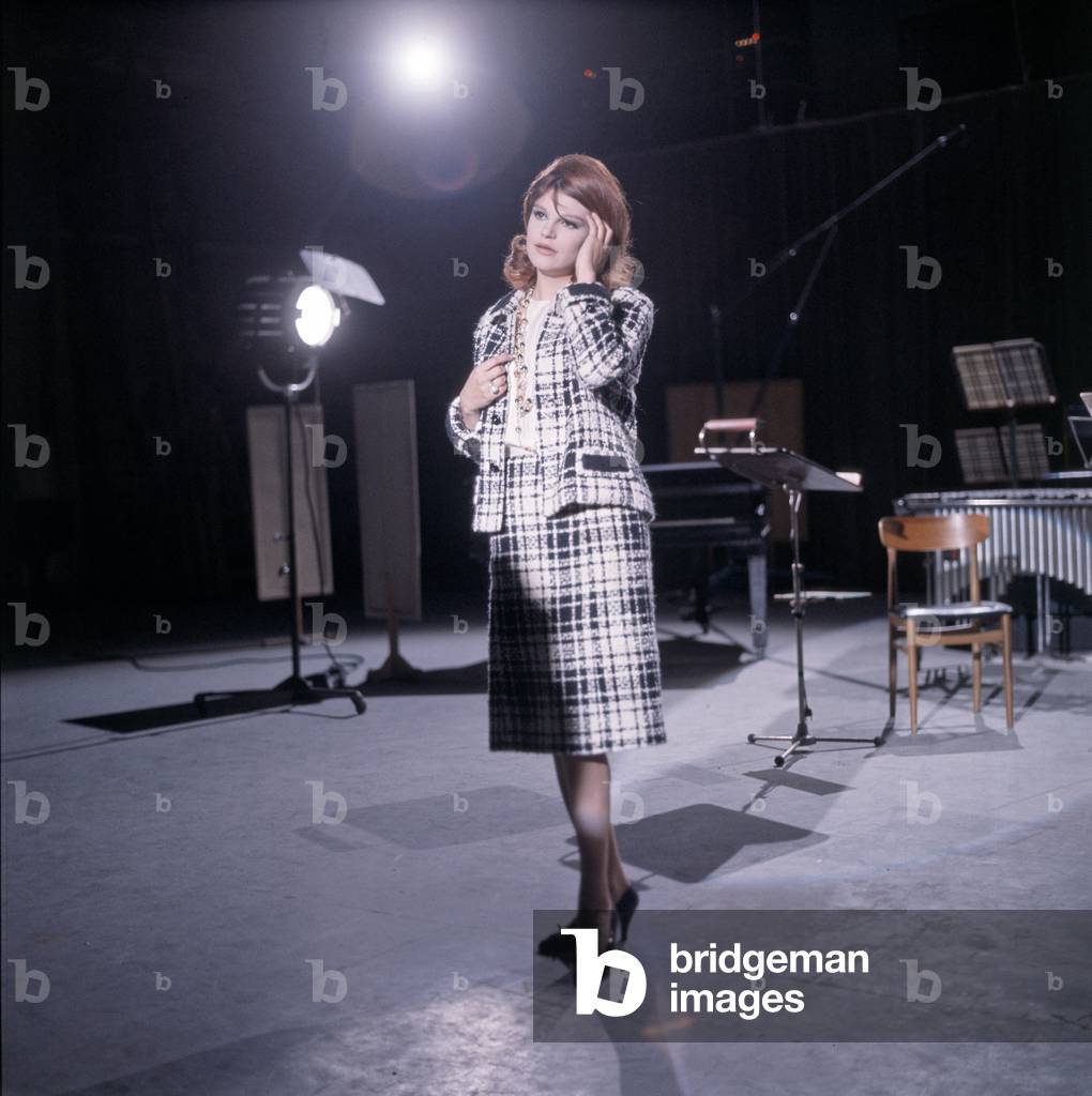 Milva on the stage of a theater, Italy