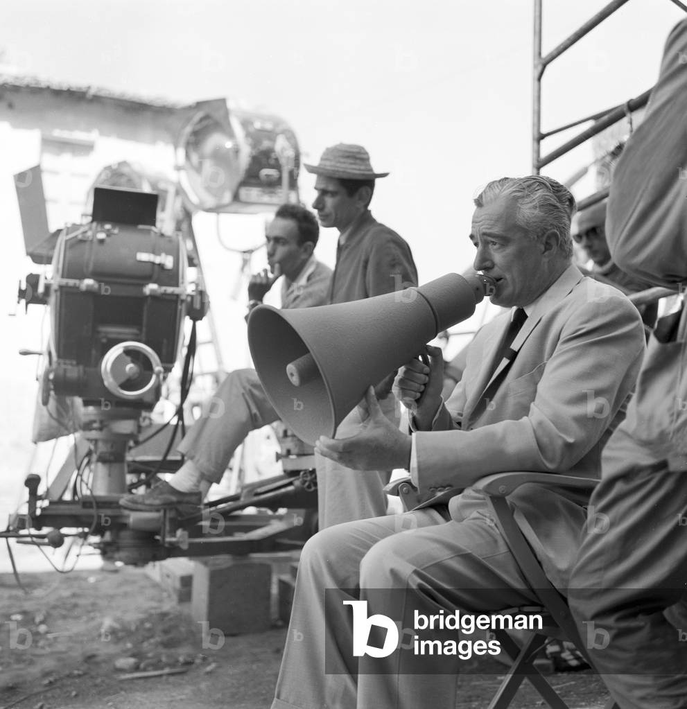 Vittorio De Sica on the set of Anna of Brooklyn, Italy, 1958 (b/w photo)