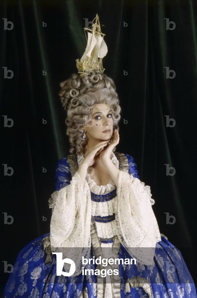 Loretta Goggi dressed as Marie Antoinette, Italy