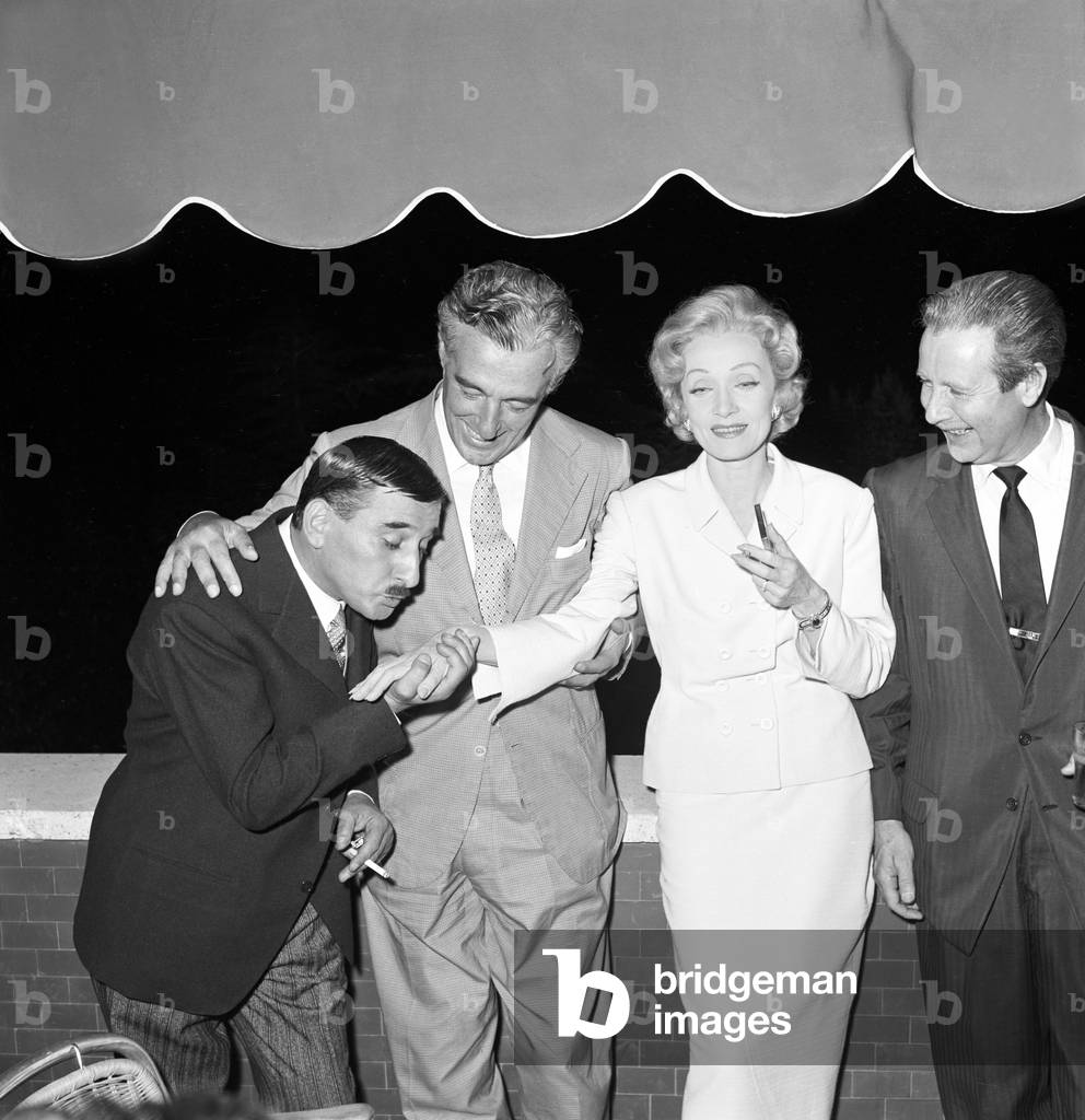 Renato Rascel and Marlene Dietrich, Italy, 1956 (b/w photo)