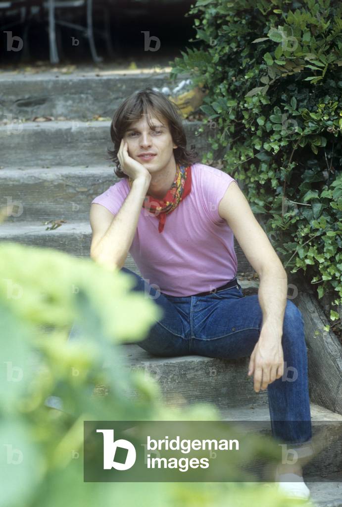 Miguel Bosé posing, Italy