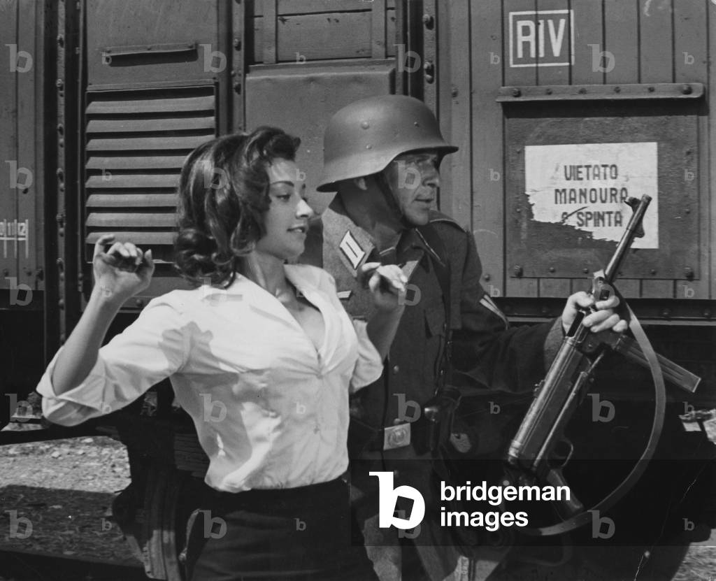 Raffaella Carrà and Frank Sinatra in Von Ryan's Express, 1964 (b/w photo)