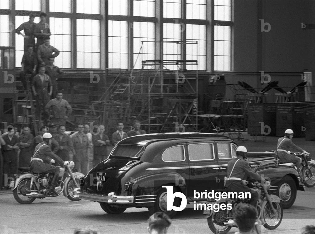 Policemen escorting a car at the Geneva Summit, Geneva, Switzerland