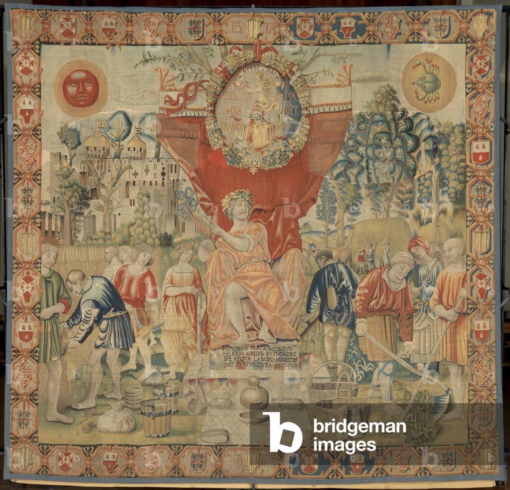 June (Giugno), by Benedetto da Milano upon drawing by Bramantino, c. 1503-1508, 16th century (tapestry)