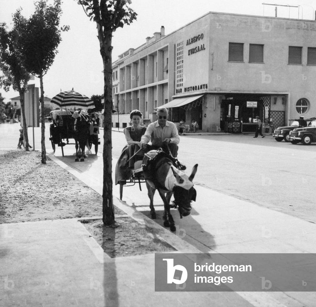 A donkey-drawn carriage, Cattolica, Italy