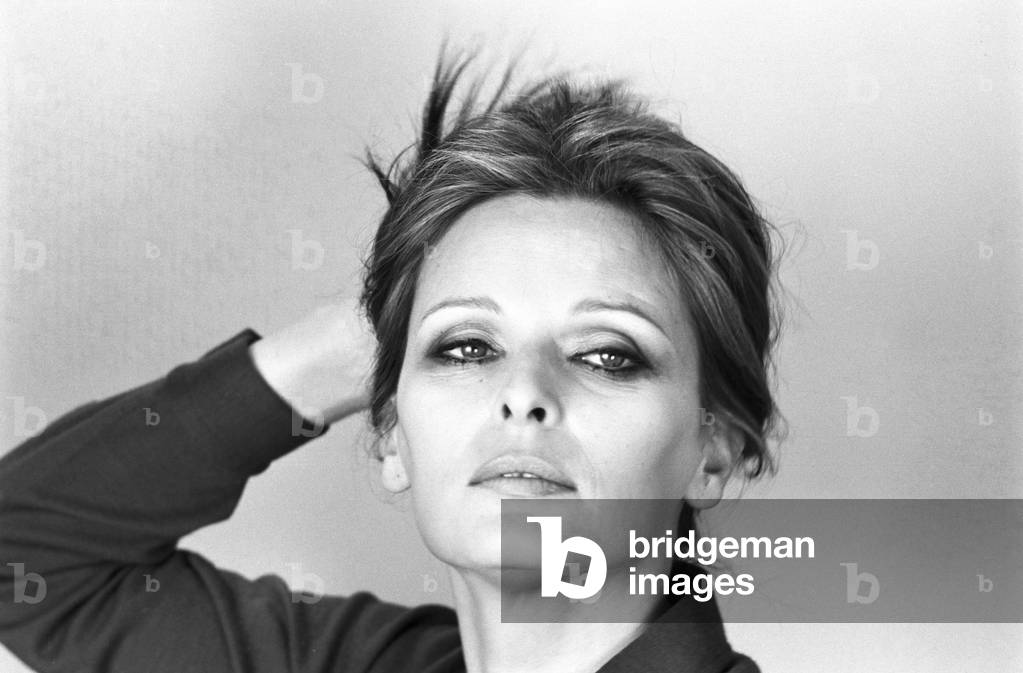 Lucia Bose hand behind her head, Unspecified, 1970 (b/w photo)