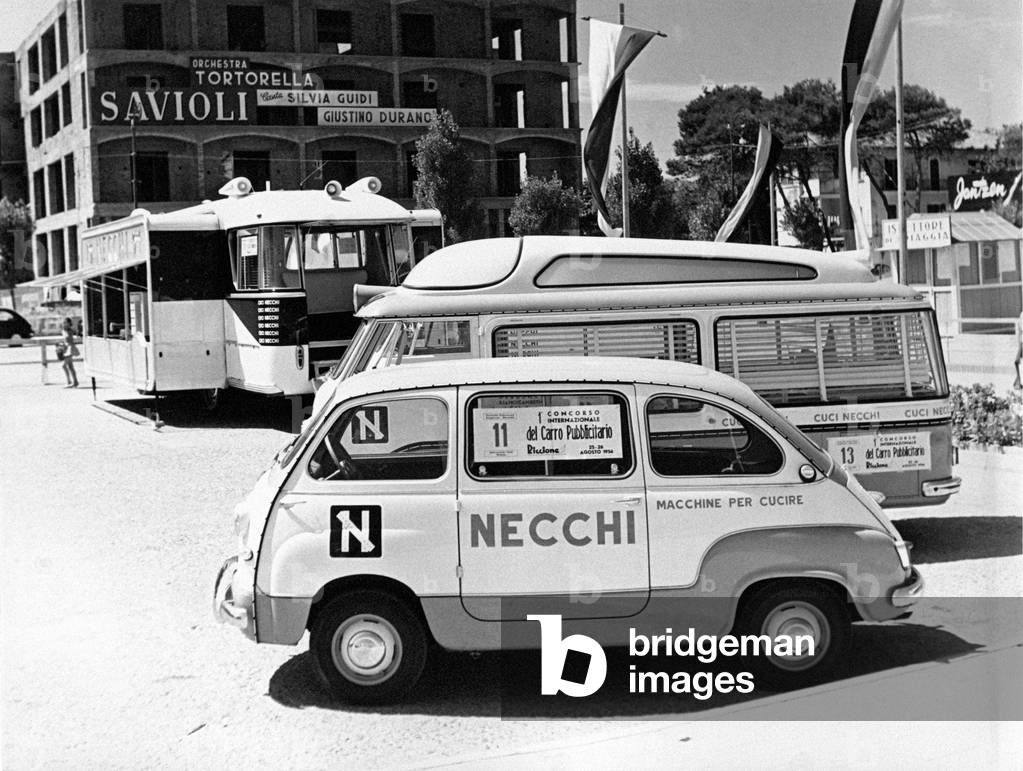 Motor vehicles advertising Necchi, Italy
