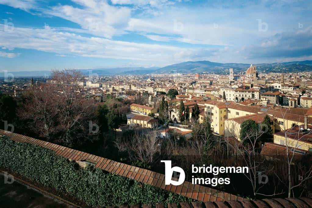 Aerial view of Florence historic city centre