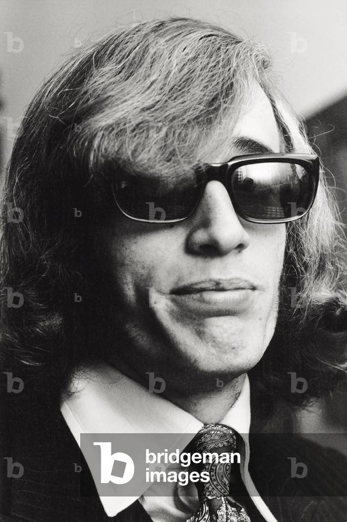 Portrait of Robin Gibb wearing sunglasses