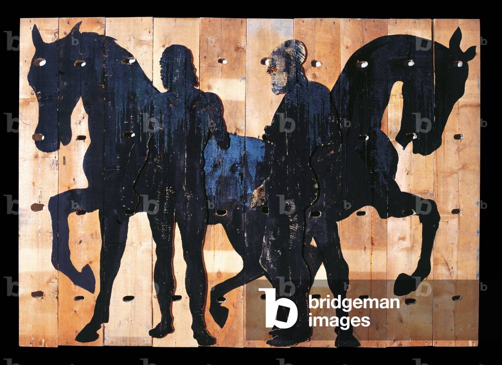 The Dioscuri, 1981 (tempera & ink on wood)