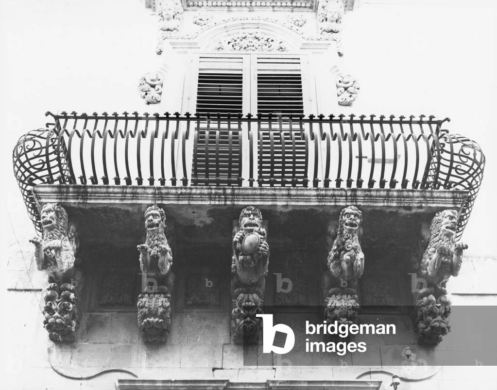 Nicolaci palace balcony (Balcone di palazzo Nicolaci), by Rosario Gagliardi, 1720, 18th Century