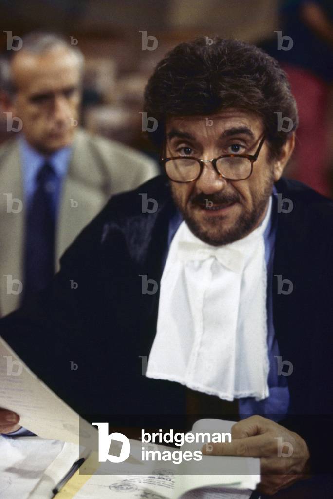 Gigi Proietti playing in L'avvocato Porta, Rome, Italy