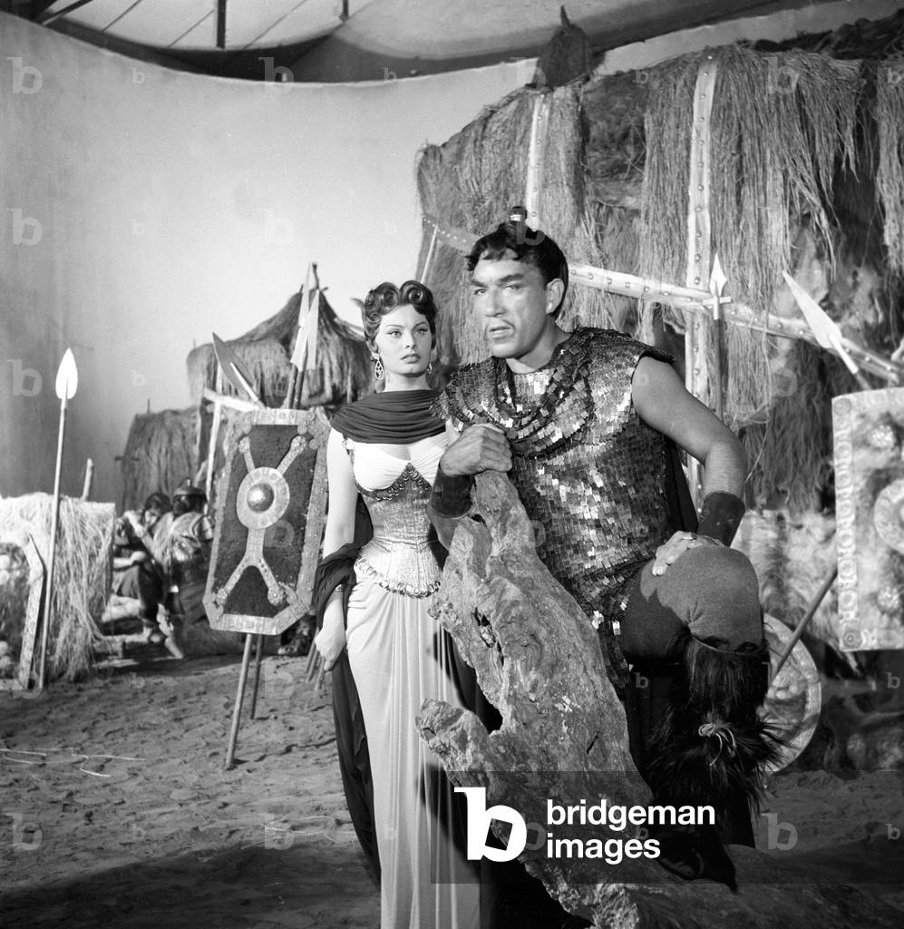 Anthony Quinn and Sophia Loren in Attila, 1953 (b/w photo)