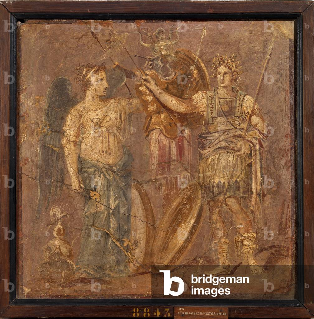 Victory, Winning Warrior and Trophy, 62-79, 1st Century (painted stucco)