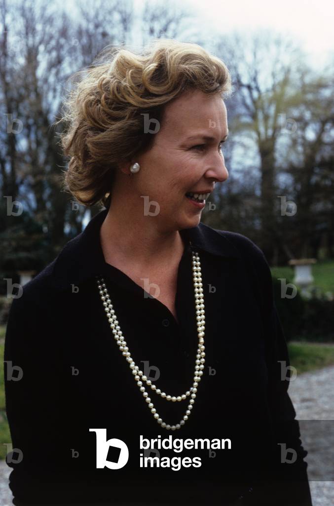 Princess Maria Gabriella of Savoy wearing a pearl necklace