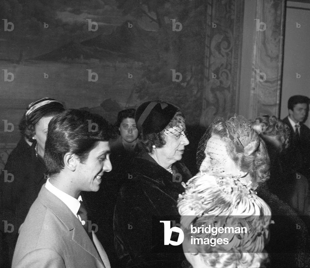 Valentino Garavani in his atelier, Italy, 1959 (b/w photo)