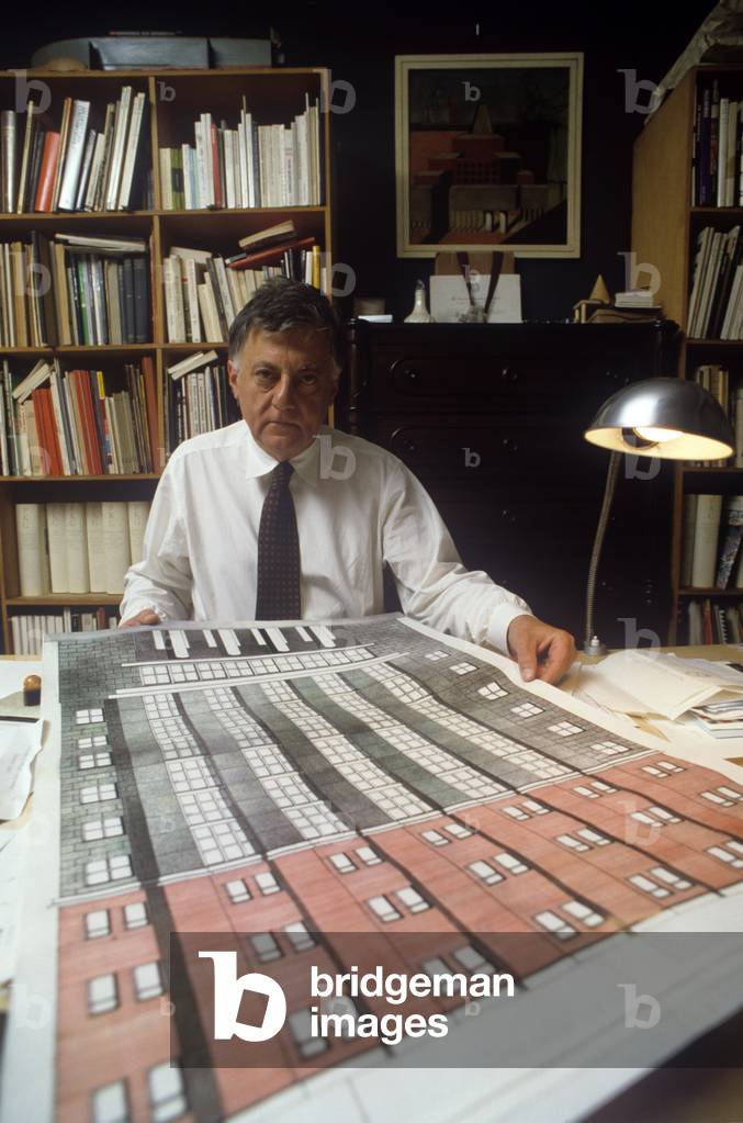 Aldo Rossi showing a project