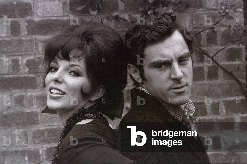 Joan Collins posing, United Kingdom, 1964 (b/w photo)