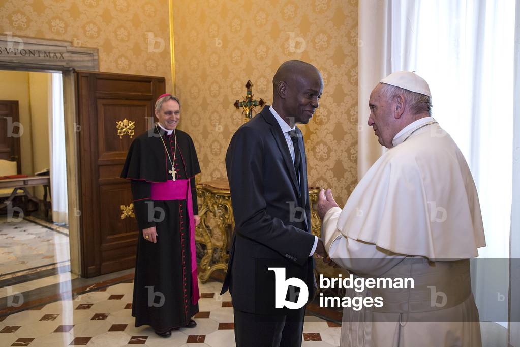 President of the Republic of Haiti Jovenel Moise and Pope Francis, Vatican City, 2021 (photo)