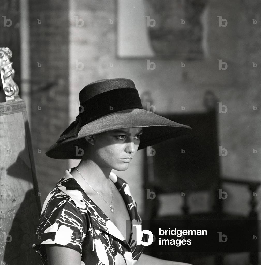 Claudia Cardinale in Sandra, Italy, 1965 (b/w photo)