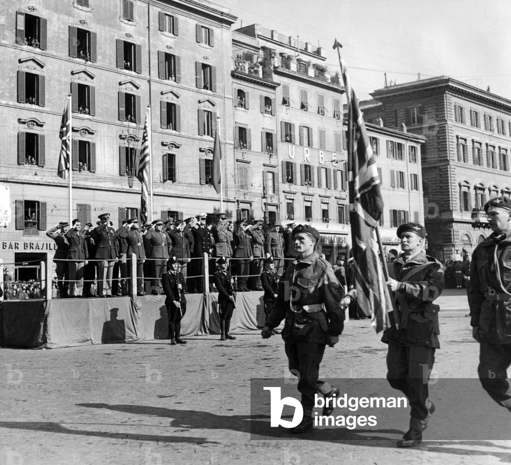 Allied officers at a parade, Rome, Italy