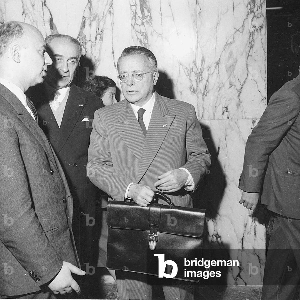The general secretary of the Italian Communist Party (PCI) Palmiro Togliatti attending the Italian Communist Party's 8th Meeting, Rome, December 1956 (photo)