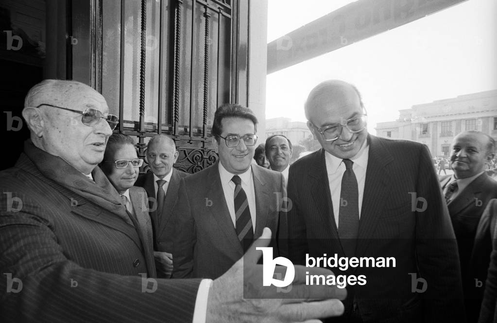 Bettino Craxi with Nicola Capria and Uberto Bonino