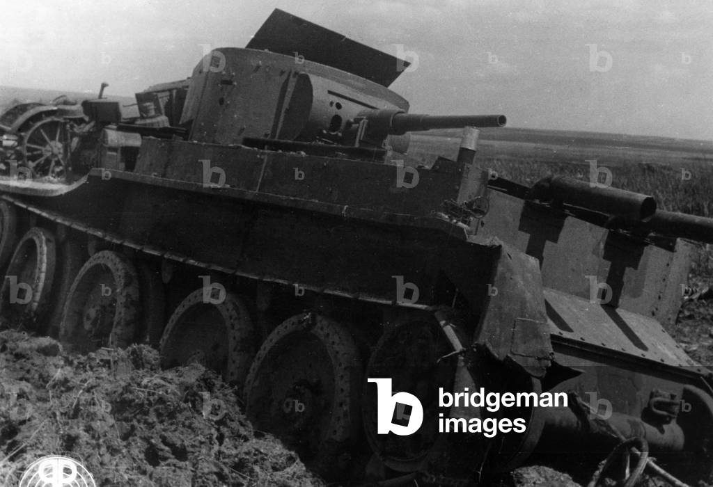The remains of a Soviet tank