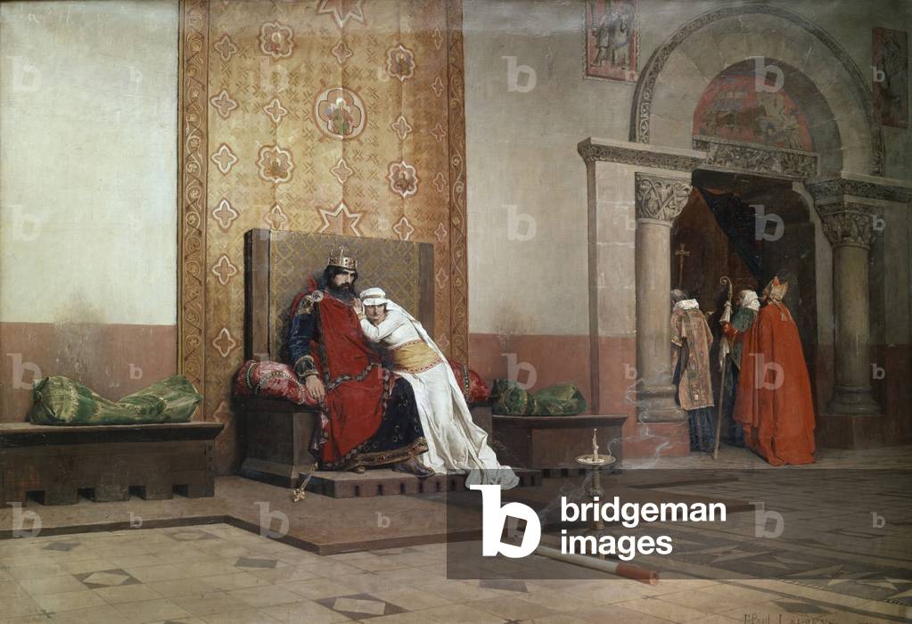The Excommunication of Robert the Pious (L'excommunication de Robert le Pieux), by Jean-Paul Laurens, 1875, 19th Century (oil on canvas), 130 x 218 cm