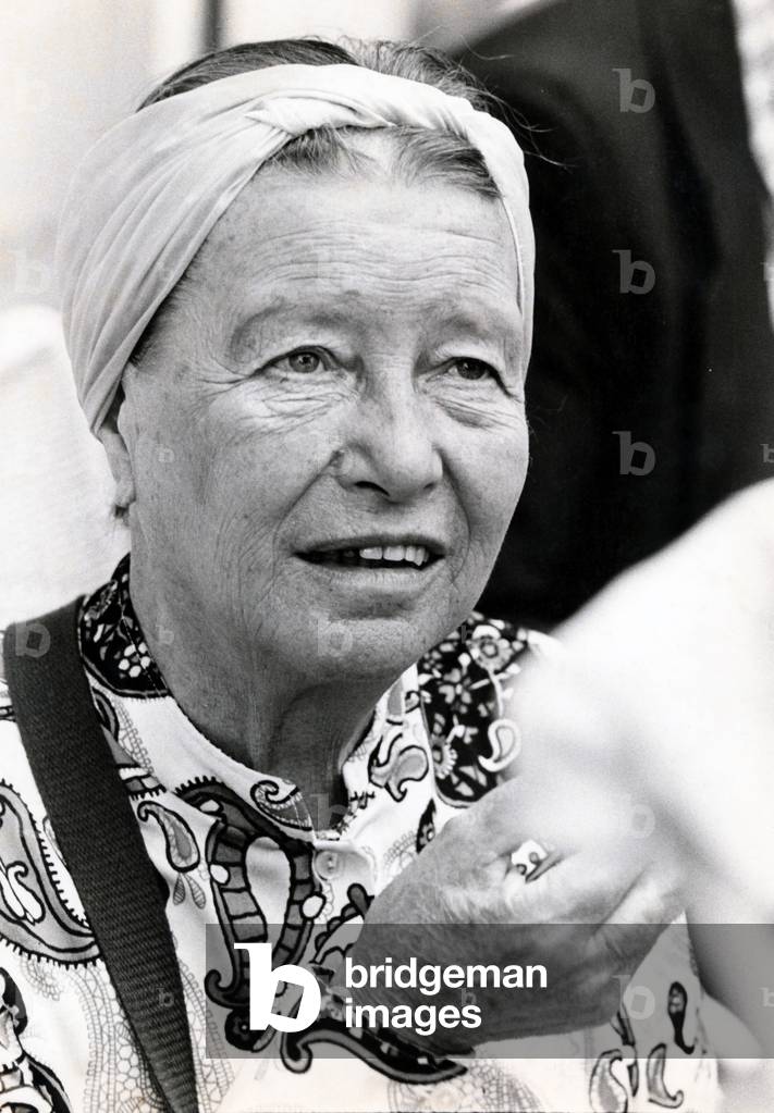 Portrait of Simone de Beauvoir, 1970 (b/w photo)