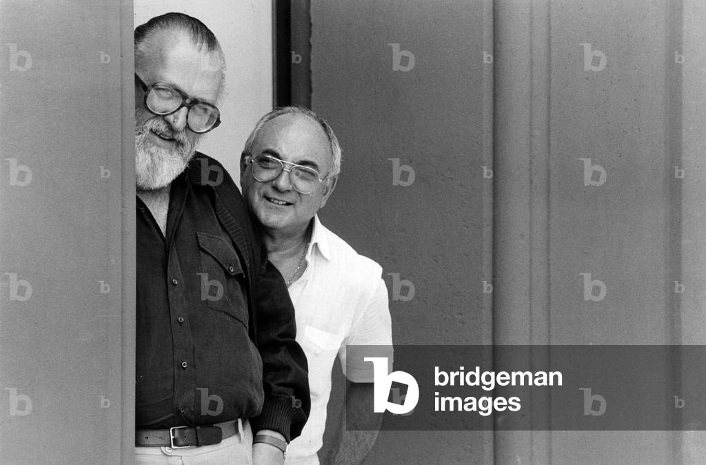Sergio Leone with a collaborator