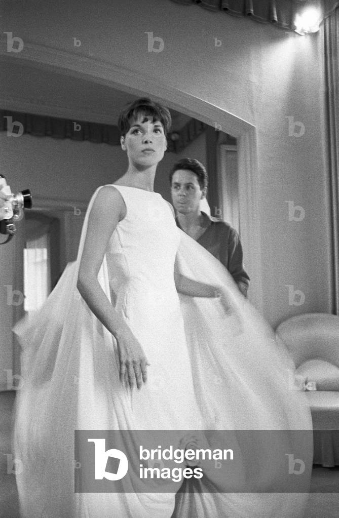 A model in the atelier of Roberto Capucci, Rome, Italy, 1950