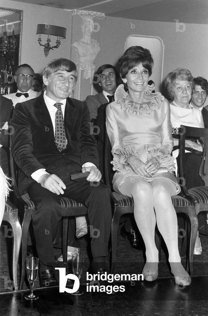 Renato Rascel and Audrey Hepburn, Italy, 1972 (b/w photo)