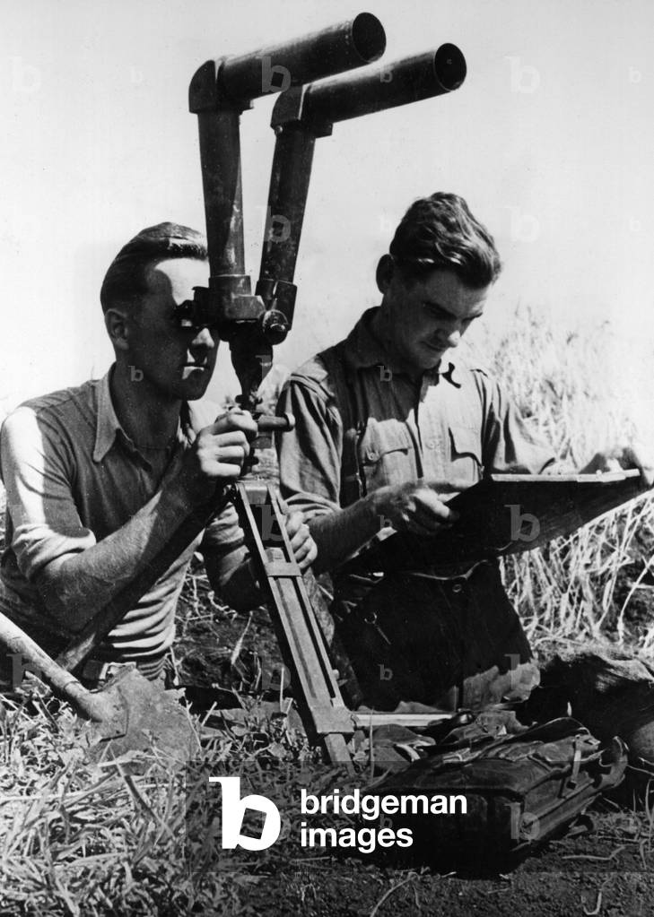 German soldiers in advanced lookout post