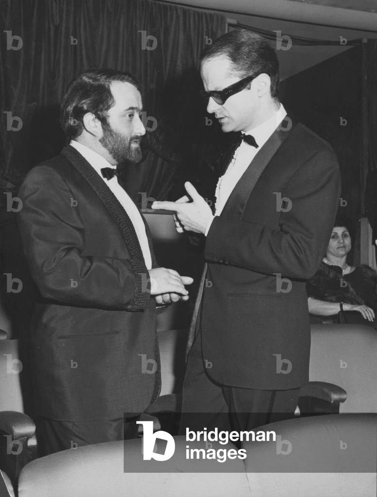 Lucio Dalla and Gino Paoli at the 16th Sanremo Music Festival