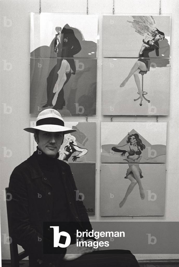 Allen Jones posing, Milan, Italy, 1968