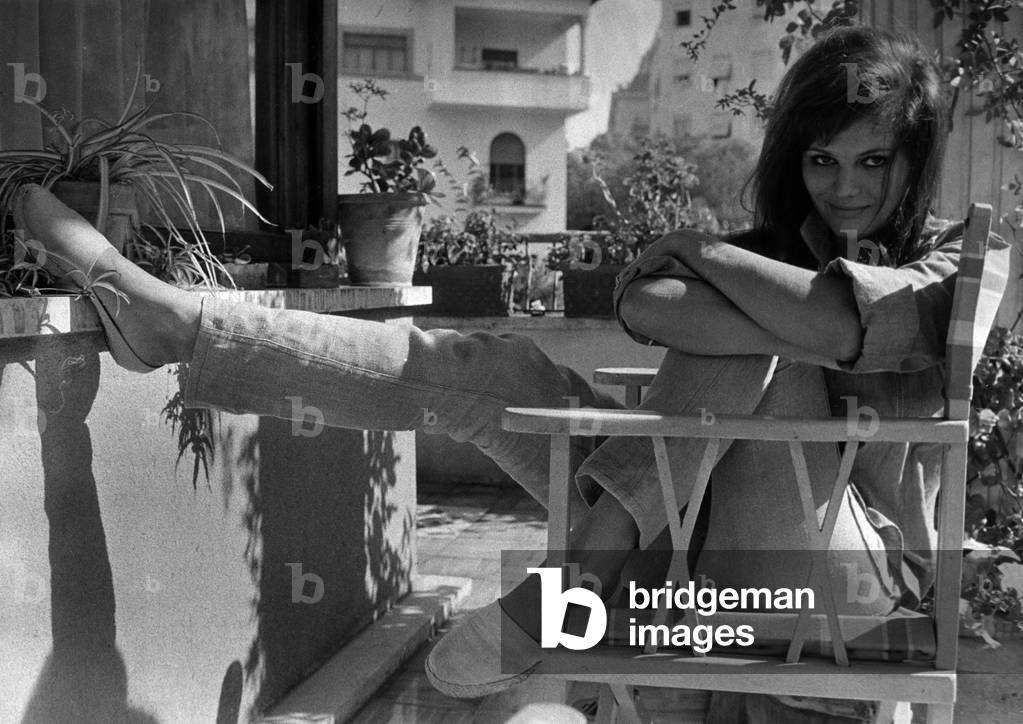 Claudia Cardinale on a roof garden