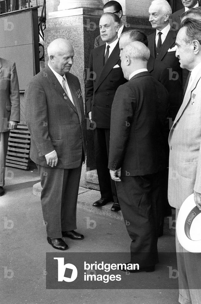 Amintore Fanfani, Antonio Segni and Nikita Khrushchev, Moscow, Russia, 1961