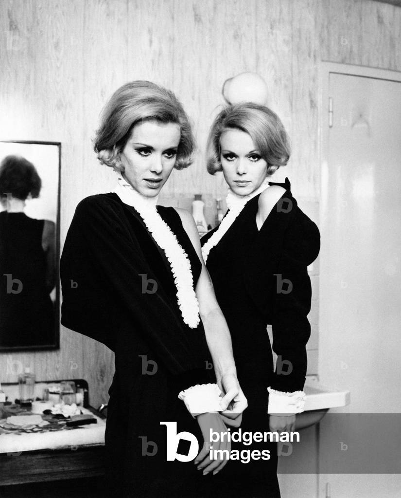 Alice and Ellen Kessler in their dressing room, Milan, Italy, 1968