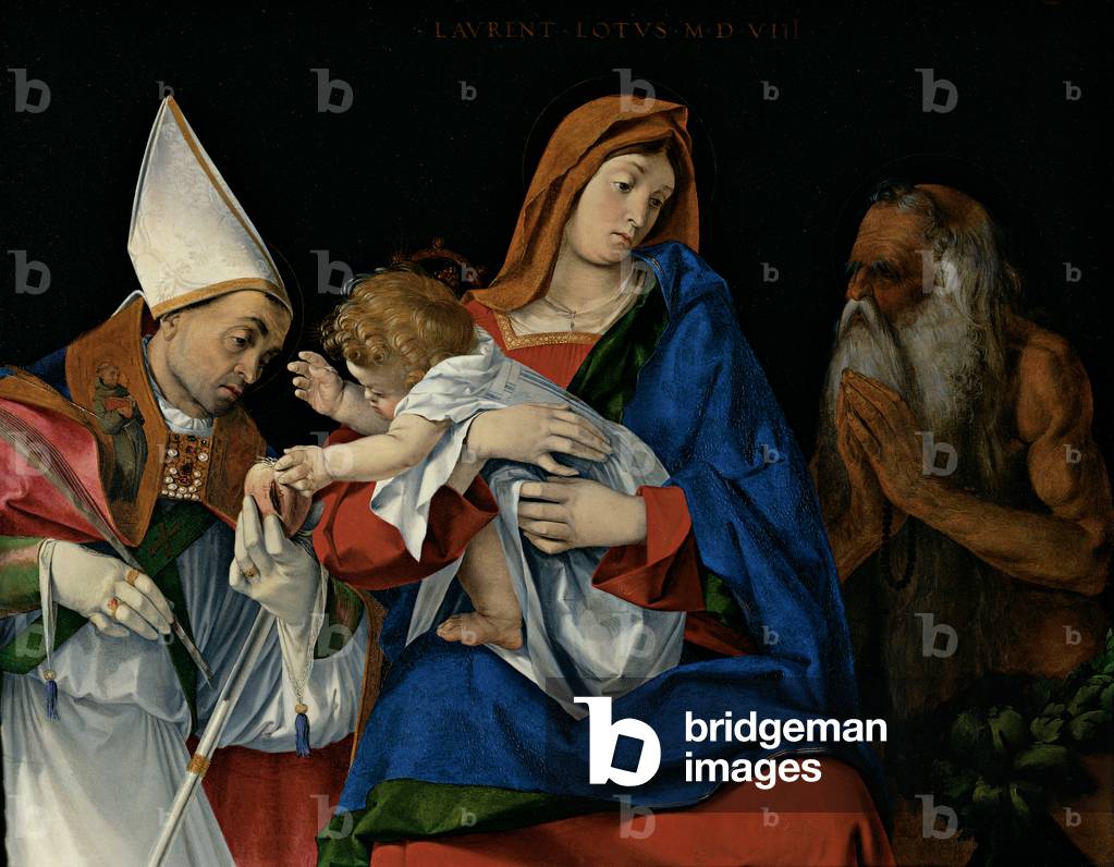 Holy Conversation (Madonna and Child, Saint Bishop and St Onophrius), 1508 (oil on panel)