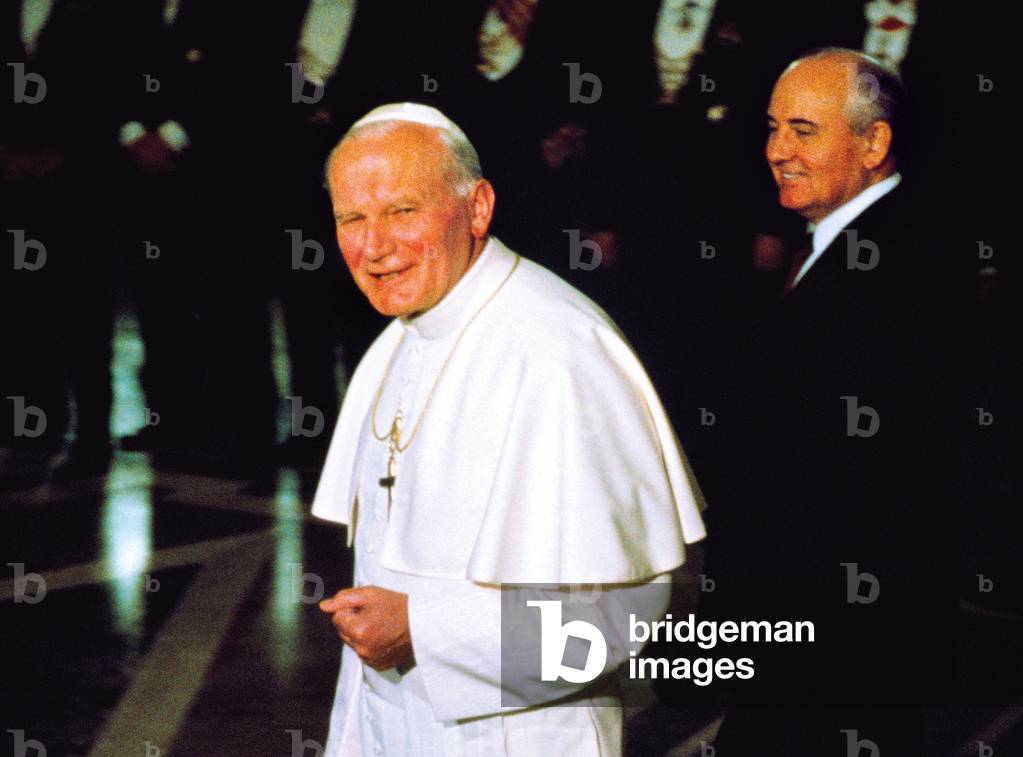 Pope John Paul II and Mikhail Gorbachev, Vatican City, Vatican City State, 1989 (photo)