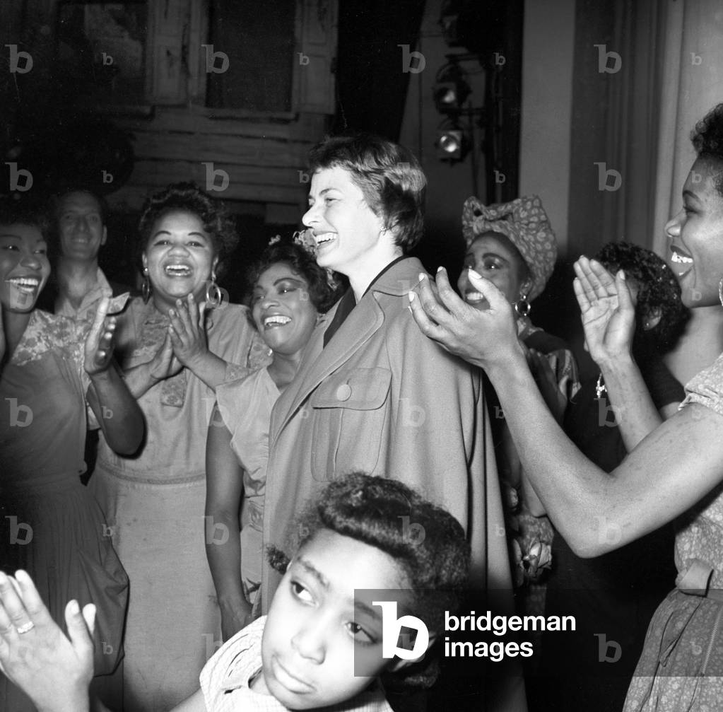 Porgy and Bess premiere, Italy, 1956 (b/w photo)