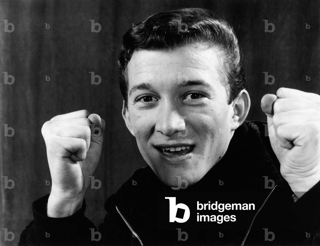 Fabrizio Ferretti exulting at the Sanremo Music Festival